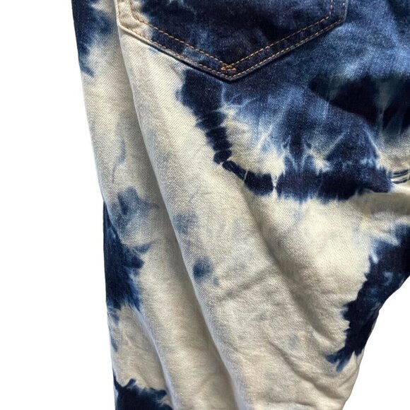 Gap 1969 Real Straight Tie-Dye Jeans 30R Cotton Denim Blue & White - Picture 7 of 7